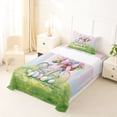thumbnail image 5 of Erosebridal Rainbow Easter Eggs Twin Sheet Sets,Pink Ribbon Bows Blossom Hydrangea Bedding For Girl Kids 3pcs, 5 of 6