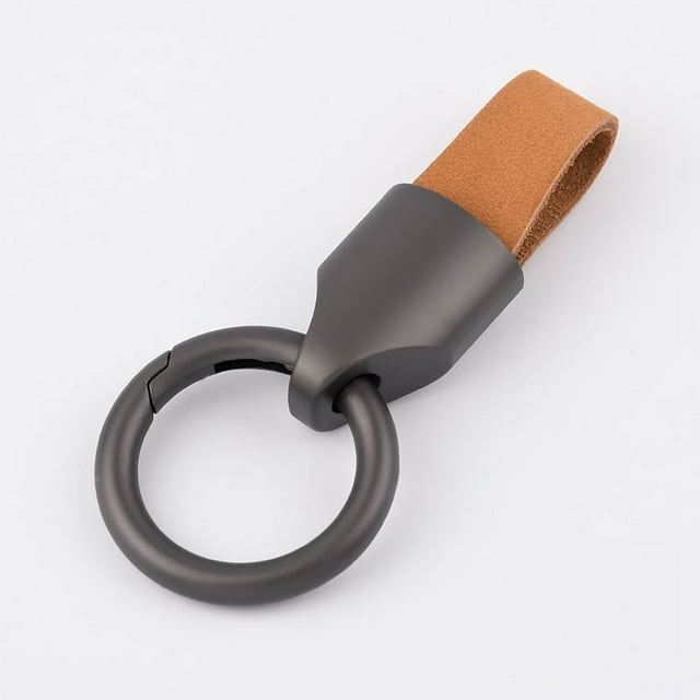 LLavero de coche de piel de vaca esmerilada, sencillo, ligero, de lujo, para colgar en la cintura, llavero de cuero para mujer, pequeño colgante antipérdida