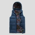 thumbnail image 2 of NOLDARES Toddler Baby Hoodie Puffer Vest Jacket Unisex Solid Color Sleeveless Button/Full Zip Outwear Winter Warm Clothes(Navy,11-12 Years), 2 of 4