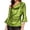 Green, variant on Women Fashion Metallic Tops One Shoulder 3/4 Flare Sleeve Shirts Elegant Blouses Solid Ruched Shinny Shirt
