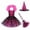 03 Hot Pink, variant on 5-Piece Girls Purple Witch Themed Tutu Dress Accessory Set, Sleeveless Mesh Party Skirt with Hat, Broom, Collar & Socks for Halloween Dress Up 2-12 Years