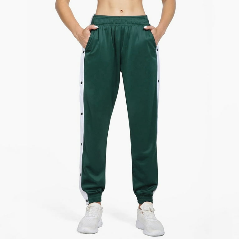 MRULIC pants for women With Pockets Pants Tapered Workout Away Active Warm  Sweatpants Up Tear Women's Pants Green + S 
