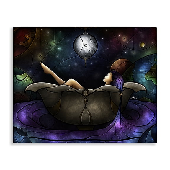 Stupell Industries Bohemian Bathing Under Moonlight Canvas Art, 20 x 16, by Mandie Manzano