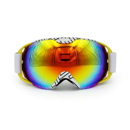 Ediors Windproof Snowmobile Ski Goggles Protective Eyewear  - Anti Fog Double Lens All Mountain / UV (The Best Ski Goggles)