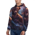 thumbnail image 3 of Goofa Lazy Stone Bear for Men's Hooded Sweatshirt - Lightweight Pullover Hoodie with Kangaroo Pocket, Perfect for Everyday Wear-Large, 3 of 7