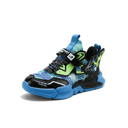 

Boys Sneakers Children S Large Mesh Velcro Casual Shoes Comfortable Lightweight Breathable Walking Shoes