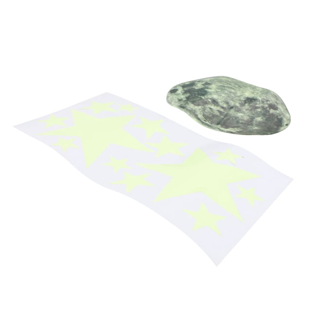Calcomanías De Pared De Estrellas De Luna, Pegatinas Decorativas De Estrellas De Luna De PVC Con Brillo Resistente Al Agua Para Habitación De Niños