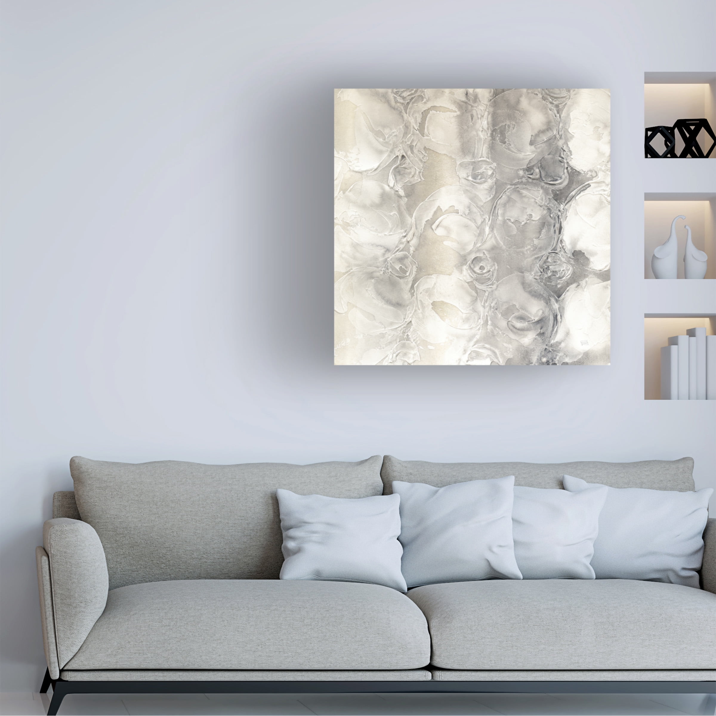 Chris Paschke 'Gray Circles Ii' Canvas Art