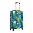 thumbnail image 3 of Daiia Shark And Leaves Luggage Cover, Thickened Washable Travel Luggage Covers, Elastic Unique Baggage Covers for 18-20 inch Luggage-Large, 3 of 9