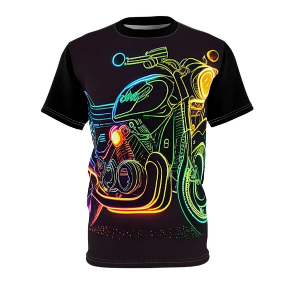 1970's Retro Neon Lights Classic Motorcycle - S-3XL T-Shirt