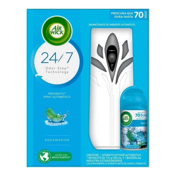 Aromatizante ambiental Air Wick automático acquamarina aparato y repuesto de 250 ml
