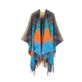 thumbnail image 1 of Wraps pour Femmes, Cape Chaude Style Fourche Imprimée avec Franges, Wrap d'Hiver pour Femmes, 1 of 2