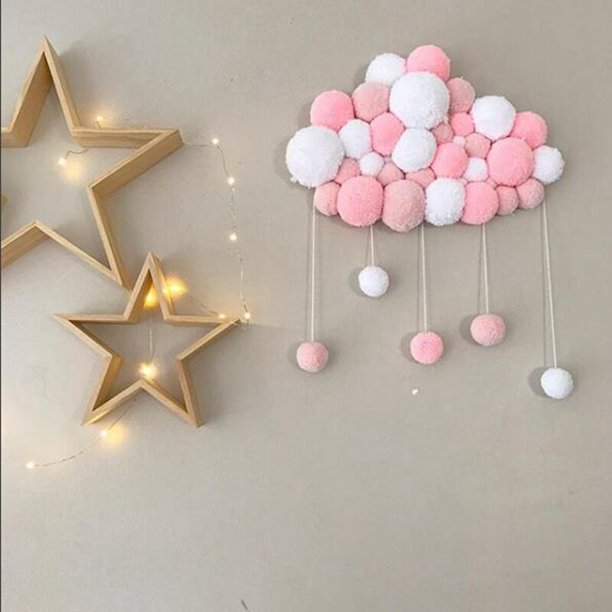 Rattles INS Nordic Kids Room Soft Decoration Multi-color Wool Ball String Ornaments Photography Props Crib Mobile Baby Toys heqiyong toy