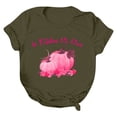 thumbnail image 5 of En Octobre Nous Portons des Hauts Roses pour Femmes Col Rond Manches Courtes Blouse Décontractée Imprimée Sensibilisation au Cancer du Sein, 5 of 5