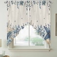 thumbnail image 2 of Blue Starfish Coastal Swag Curtains for Kitchen/Bedroom/Living Room, Eucalyptus Summer Nautical Shell Rustic Scalloped Curtains 63 Inch Long, Window Swag Topper Curtains Valances 2 Panels Set 36"x63", 2 of 8