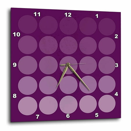 Tone Clock Circuit - 3dRose Violet Tone Gradient Polka Dots on black background, Wall Clock, 10 by 10-inch