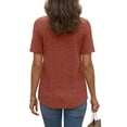 thumbnail image 5 of Women Tops Summer Sweaters Short Sleeve V Neck Shirts 2026 Spring Fashion Dressy Casual Business Tunic Blouses Brown XL, 5 of 5