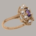 thumbnail image 3 of LBG British Made 18k Rose Gold Natural Amethyst & Cultured Pearl Womens Promise Ring - 33 size options - Size 7.75, 3 of 6