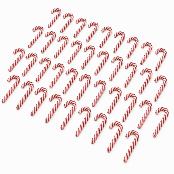Stcellnmex 60 Pcs Mini Candy Cane Ornaments 1.2x0.5 Inch Polymer Clay for DIY Crafts Decor