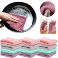 thumbnail image 2 of Dusknt Coral Fleece Rags 12Pc 25X25Cm, Wipes,Absorbent Corals Dish Rag Wipe Wiping Towel Sink Cloth Home Kitchen Clean Cleaning Supplies, 2 of 9