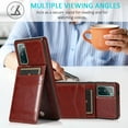 thumbnail image 5 of Phone Case for Samsung Galaxy S20 FE Gaxaly S 20 FE 5G UW 6.5 inch with Tempered Glass Screen Protector Credit Card Holder Wallet Cover Stand Leather Cell Glaxay S20FE 20S Fan Edition G5 Cases Brown, 5 of 7