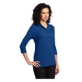 thumbnail image 4 of Port Authority Women's Silk Touch 3/4-Sleeve Polo Shirt Royal X-Small, 4 of 4