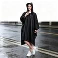thumbnail image 7 of Dongrere Reusable Rain Poncho, Hooded Waterproof Lightweight Rain Cape, Raincoat for Women Men Outdoor Hiking Travel Use, Black, 7 of 7