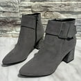 thumbnail image 2 of Tao Tao Women's Booties With Heel, Chunky Stacked Heel Zipper Ankle Boots For Ladies Gray 42, 2 of 5