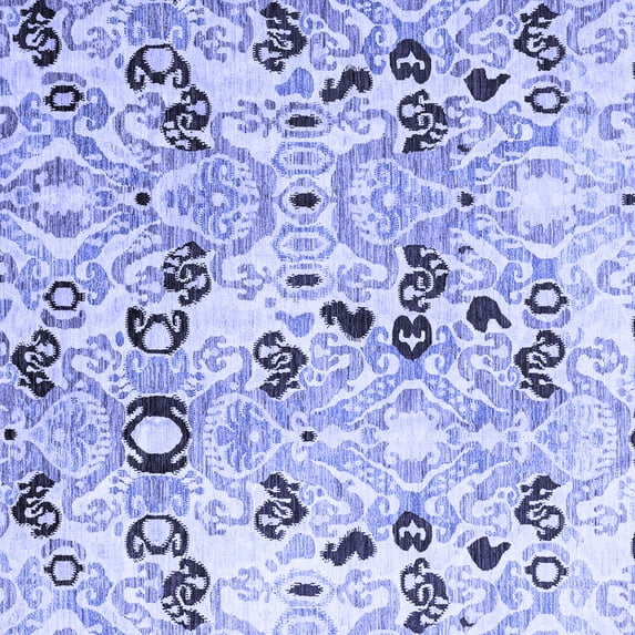 Ahgly Company Machine Washable Indoor Square Oriental Blue Modern Area Rugs, 6' Square