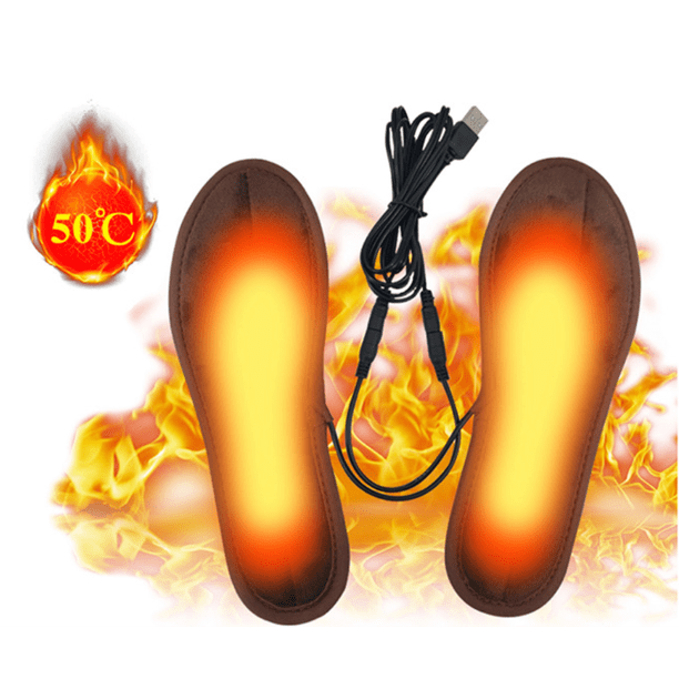 Plantillas térmicas recargables por USB, plantillas térmicas, calentadores de pies, copa de plantillas térmicas lavables para caza de invierno, esquí, pesca, senderismo, 41-42 (26 cm) oso de fresa Electrónica