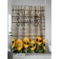 thumbnail image 5 of Funny Summer Shower Curtain, Wood Grain Sunglasses Sunflower Bathroom Decor Curtains Set with Hooks, Gold Taupe Waterproof Fabric Home Accessories， 72X 96 Inch Extra Long, 5 of 6