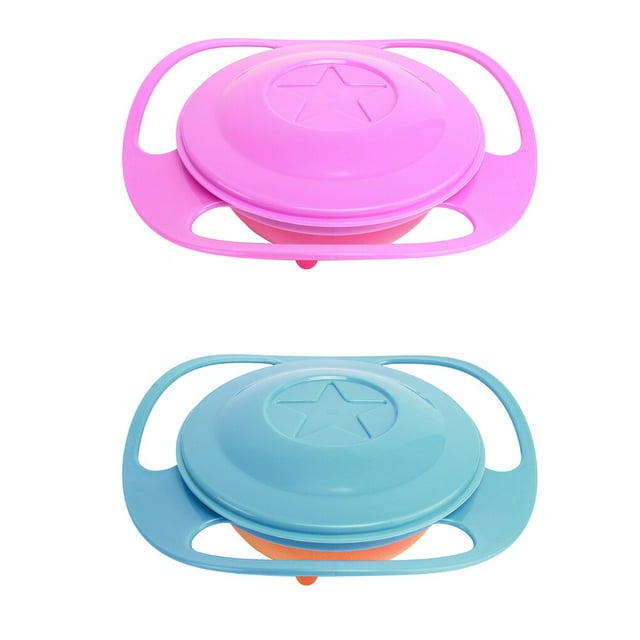 Gyro Bowl Practical Design Children Balanced Smooth Novelty Food-grade PP Tools Anti-splash Feeding Dishes Baby Tableware Funny Gift Red