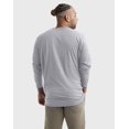 thumbnail image 3 of Hanes Originals Men's Cotton Long Sleeve T-Shirt (Big & Tall Sizes) Light Steel XLT, 3 of 5