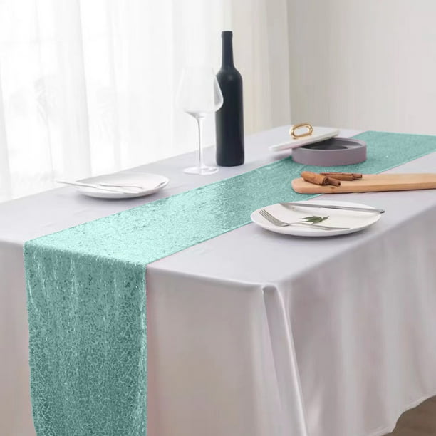 Glitter Table Flag | Sparkly Sequin Polyester Table Runner for Wedding Parties Events | Multicolor | 12x71 Inch | Decorative Banquet Table Cover | Durable, Fade-Resistant, Easy Matching | 1 Piece