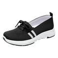 thumbnail image 4 of Womens Slip on Walking Shoes Spring Comfortable Breathable Lace up Mesh Golf Driving Nursing Sneakers, 4 of 7