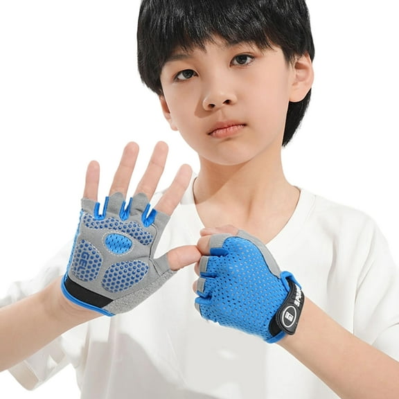 YIGSECU Children Half Finger Gloves For Scooter Skateboarding Cycling Outdoor Activity