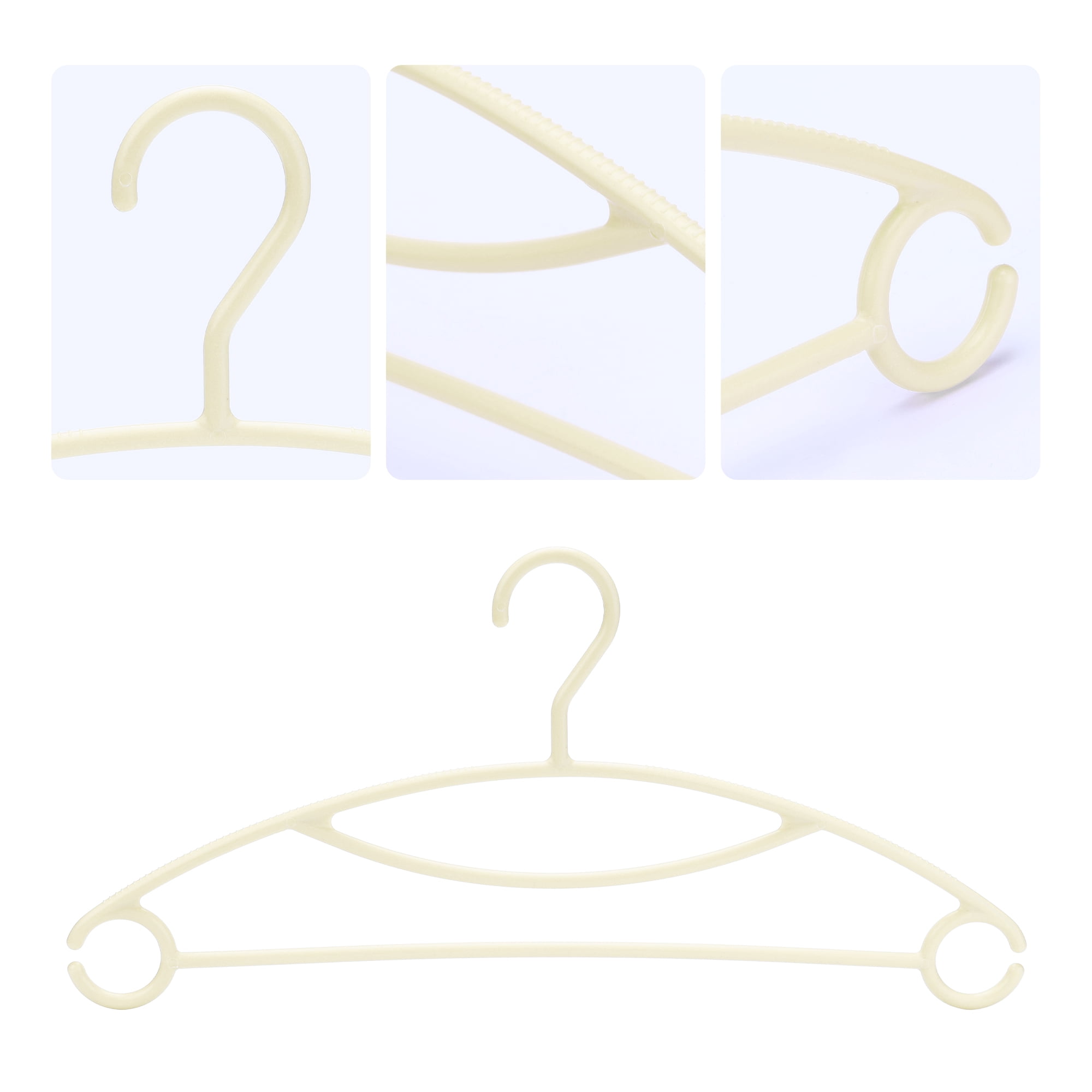 Unique Bargains Plastic Non-Slip Hangers Space Saving Clothes Hangers 30 Packs Beige