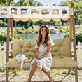 thumbnail image 3 of SDJPOI Porch Swing Replacement Cushion, 4" Thick Waterproof 2-3 Seater Bench Cushion with Backrest, Outdoor Swing Cushions for Outdoor Furniture（Beige,60*40in）, 3 of 6