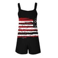 thumbnail image 7 of Cavosen Independence Day Plus Size Loose Patriotic Jumpsuits Short Overalls with Pocket Star and Stripe Summer Going Out Rompers, 7 of 7