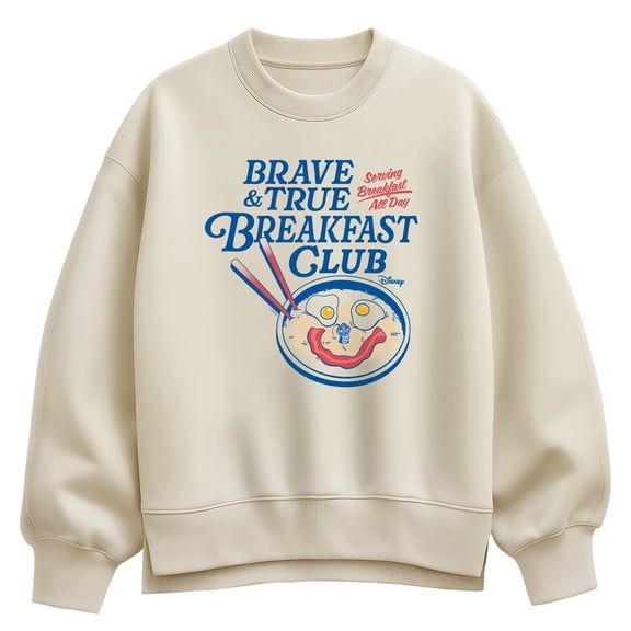 Disney Princess - Brave and True Breakfast Club - Women's Oversized Fleece Crew Sweatshirt