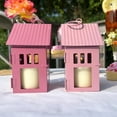 thumbnail image 6 of 2 Piece Pink Town House Tea Light Candle Lanterns,  Hearts Pattern, 2 Count, 6 of 6