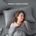 thumbnail image 4 of SLEEP ZONE 85gsm Bed Sheet Set, Microfiber Wrinkle-free Bedding set with 14" Pocket Gray, Queen, 4 of 9