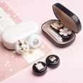 thumbnail image 3 of Contact Lens Case Cute Cartoon Design Contact Lens Case Joke Tweezers Portable Contact Lens Holder Storage Container Eye Care Kit for Home and Travel, Black Box Cat, 3 of 6