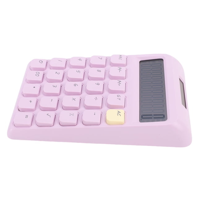 Solar Powered Calculator with 12 Digit Display, Easy Press Tactile Keys & Dual Power Mode for Classroom Accounting Tasks