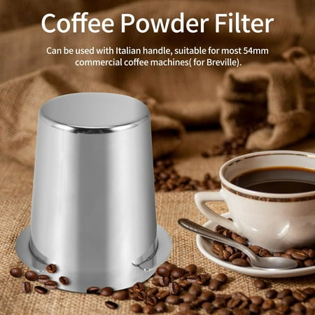 

Stainless Steel Dosing Cup Coffee Sniffing Mug Powder Feeder for Espresso Machine Portafilter Coffee Tamper(54mm Silver)