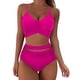 thumbnail image 1 of MKLEKYY Trajes De Baños Women Mesh High Waisted Bikini Sexy Push Up Two Piece Swimsuits Vintage Swimsuit Two Piece Retro Ruched High Waist Print Bikini Set, 1 of 6