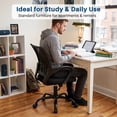 thumbnail image 3 of Atilioo Ergonomic Office Chair with Lumbar Support, Computer Desk Mesh Chair with Height Adjustable 360° Swivel, Fixed Armrest, Black, 3 of 12