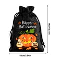 thumbnail image 4 of AZXY Halloween Drawstring Gift Bags Texture Pumpkin Print Candy Treat Pouches, Reusable Portable Multipurpose Goodie Sacks for Halloween Party Favors & Holiday Decor Storage, Black, 4 of 7