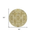thumbnail image 3 of HomeRoots 590879 8 ft. Gold & Brown Round Floral Washable Indoor & Outdoor Area Rug, 3 of 5