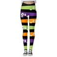 thumbnail image 4 of Huowey Women's Halloween Leggings Stretchy Cute Printed Color Blocked Legging Tights Stretch Pants For Party Streetwear Casual Yoga Pant Streetwear, 4 of 5